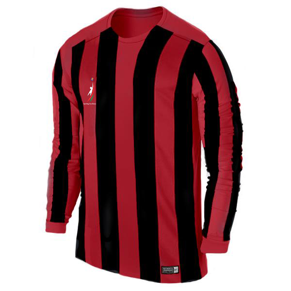 Red with black stripes Long Sleeve soccer jersey – Sporting Excellence